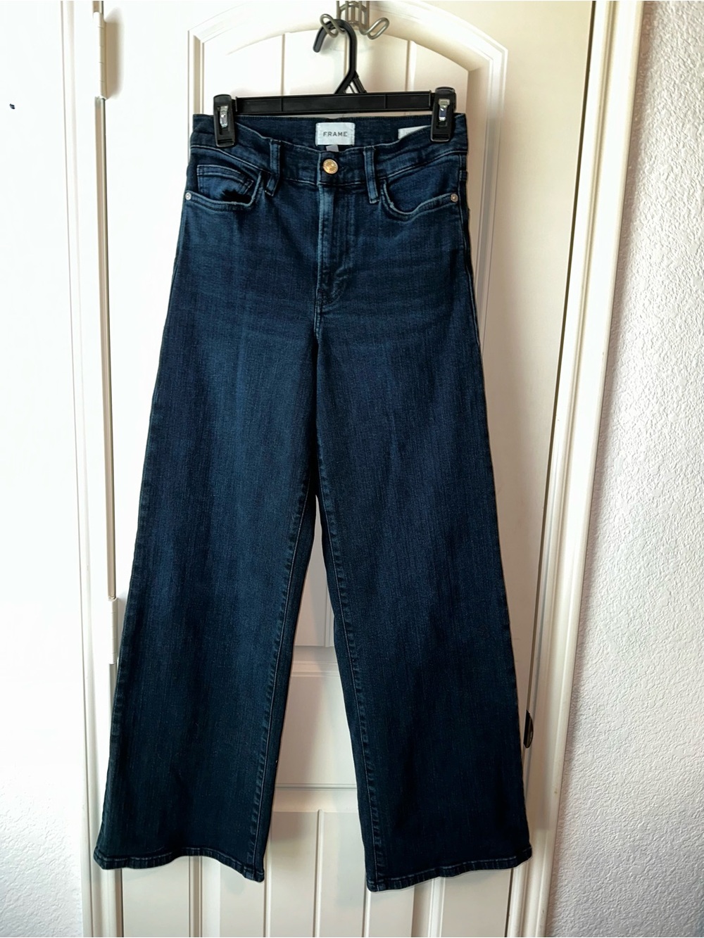 Frame Denim Le Slim Palazzo in Onyx Indigo Wide-Leg Blue Jeans size 26